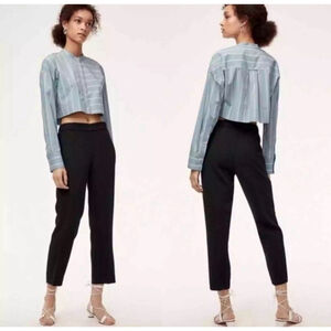 Aritzia Wilfred Crepe Darontal Pull On Pants Trousers Black Size 2